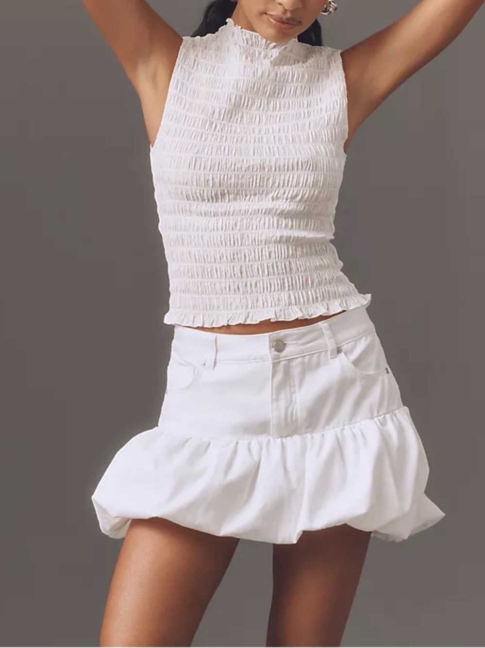 Reformation Adri Shirred Knit Top